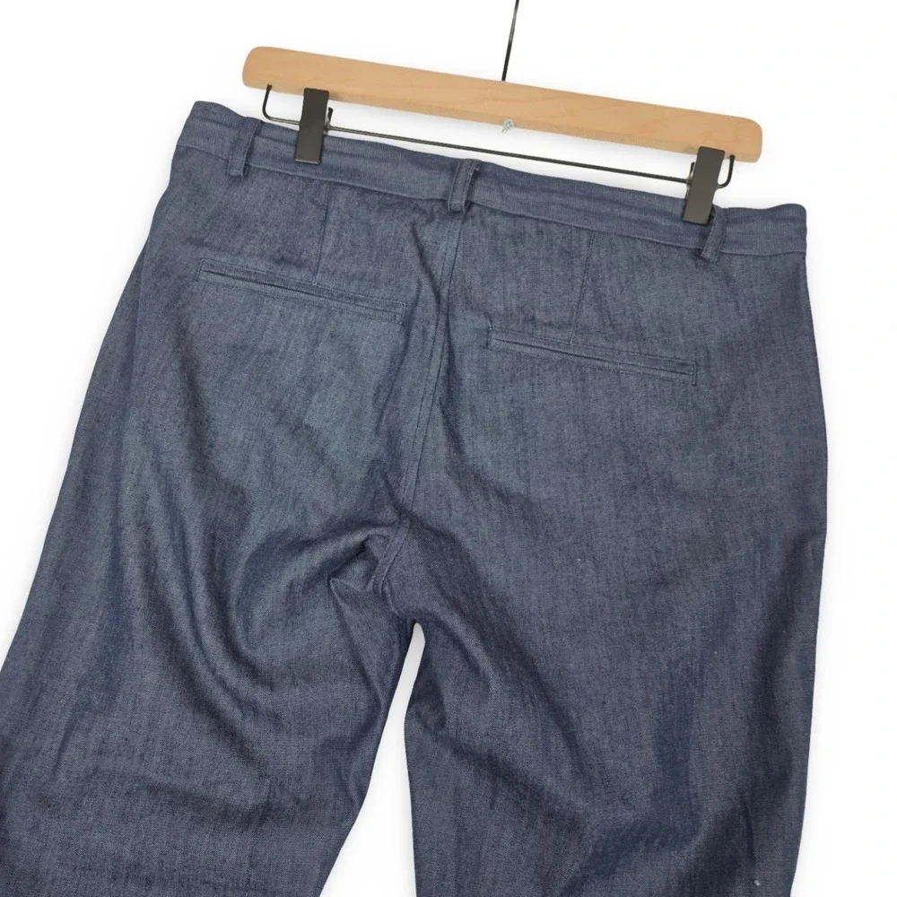 Assembly New York Mens 32 Blue Pleated Drawstring Chambray Trouser Pants Bottoms